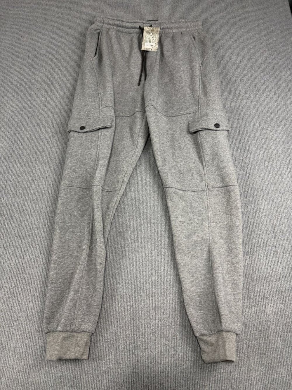 Original Deluxe Supply Mens Gray Cargo Jogger Pants 2XL Pockets Drawstring NWT
